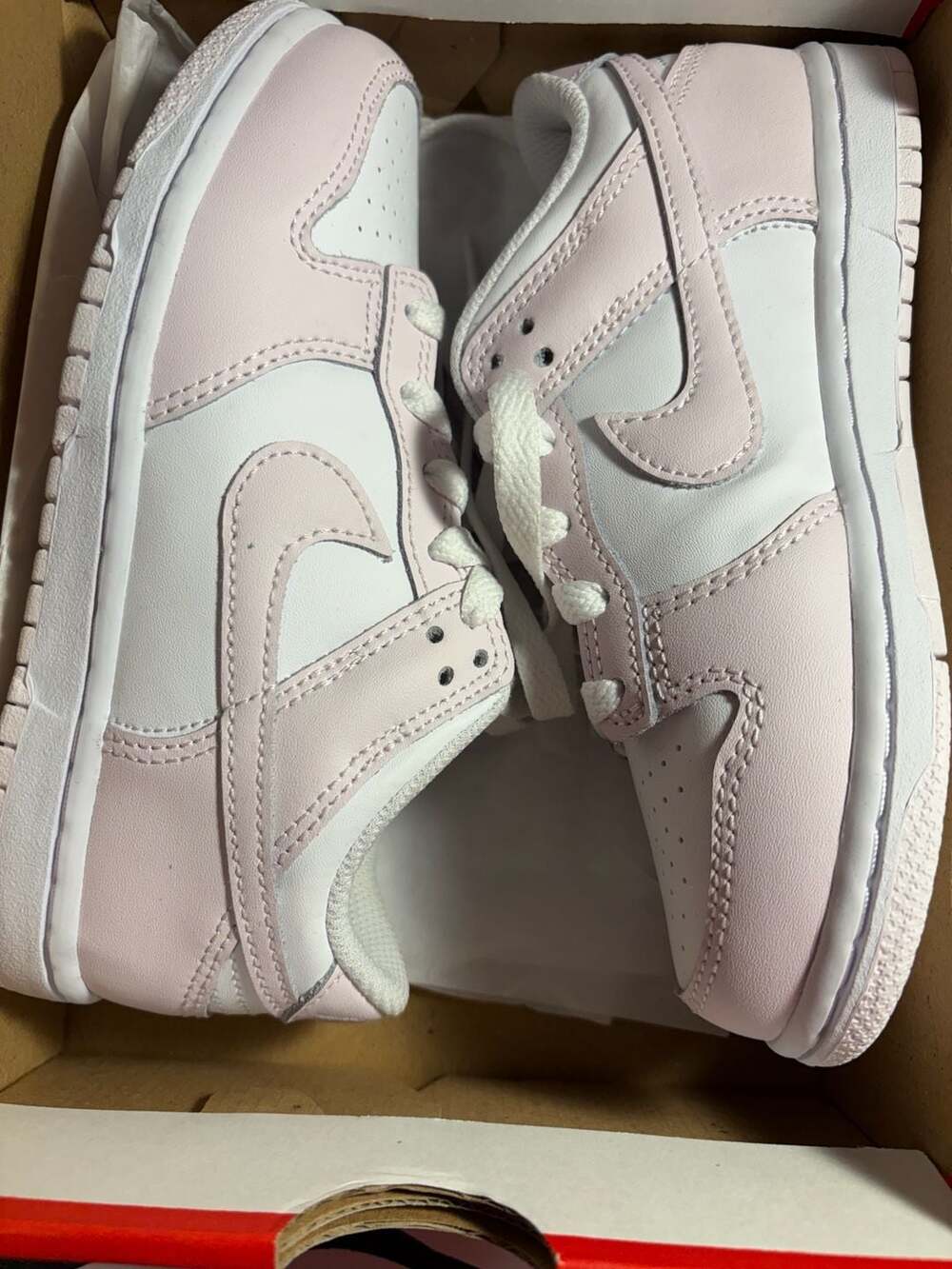 Nike Dunk Low (PS) White/Light Violet Kids Sneakers Size 13C